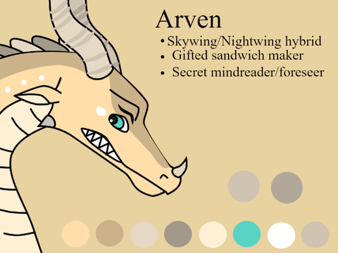 Arven the SkyWing/Nightwing hybrid OC
