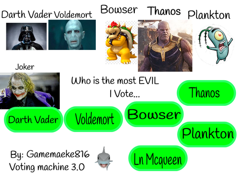 Who is More evil |Voting machine| ||Recreation of the cool og voting machine||
