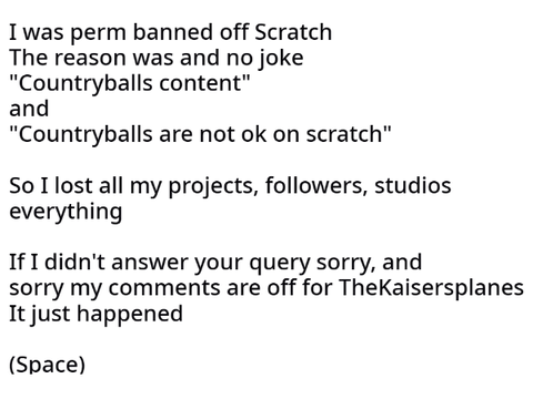 TheKaisersplanes was banned