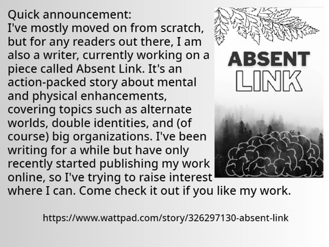 I'm a Writer, Absent Link Announcement