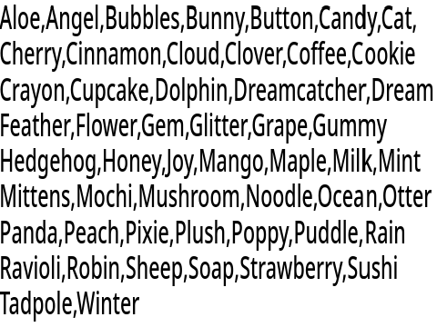 a bunch of names that belong to me now