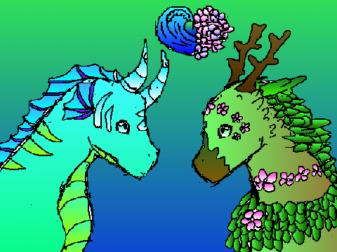 Valentine's day dragons//coloring contest remix