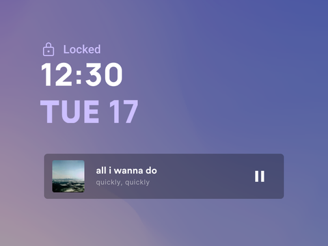 Blue OS VIII - Lockscreen #4 (Media Player)