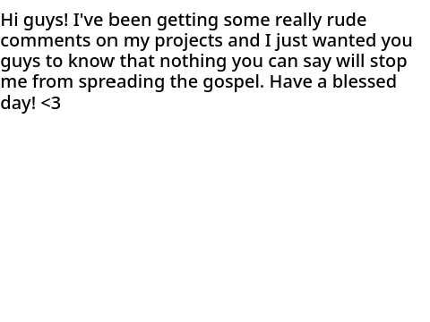 I just wanted to say something