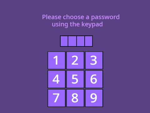 Password numpad 6789