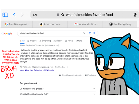 Blue Searches Knuckles Favorite Food…