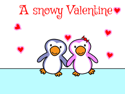 A snowy valentine