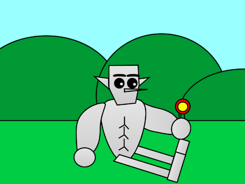 Iron Guardian and the flower