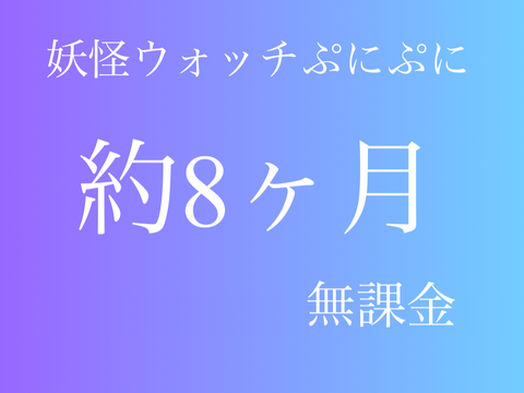妖怪ウォッチぷにぷに　約8ヶ月