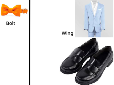 Wing & Bolt's Ball outfit.