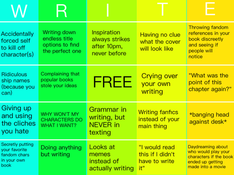 Author Bingo/Writer Bingo remix