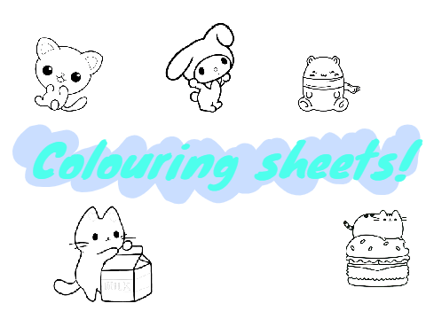Colouring sheets-Kawaii #Art #Games