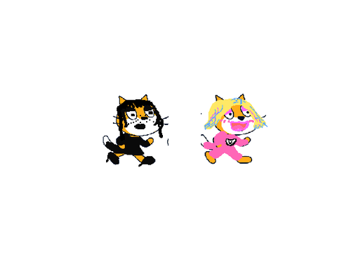 wednesday and enid in dance party THEY ARE CAT