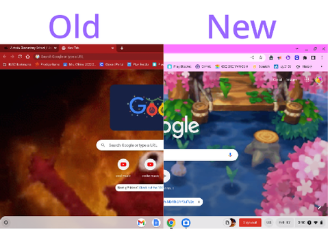 old vs new wallpaper