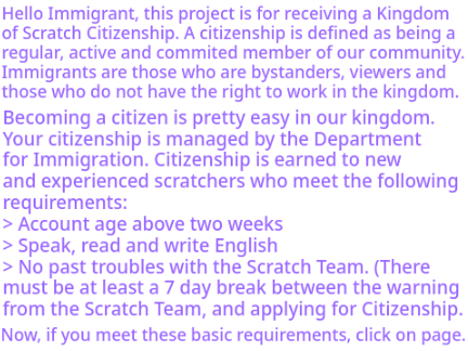 Scratch Kingdom's Citizenship