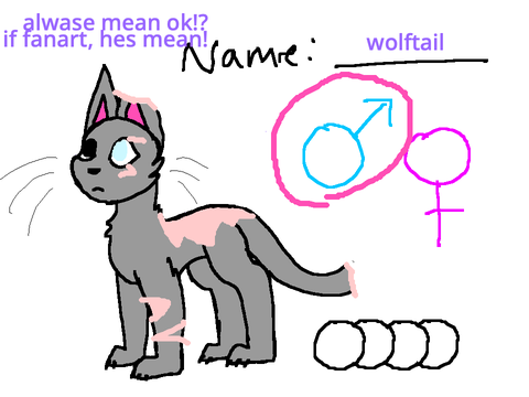 Free Cat Ref Sheet wolf tail