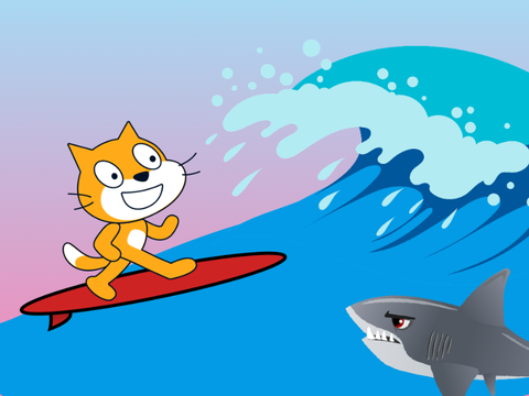 Surfin' Scratch Cat