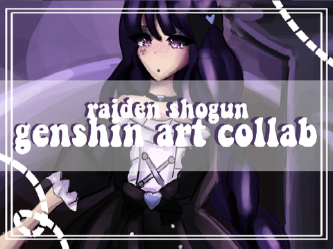 goth lolita raiden shogun / genshin aesthetic art collab