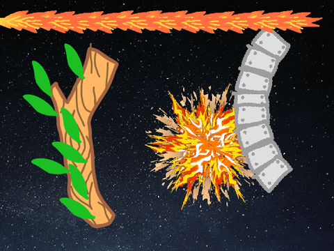 Free lasers and explosions and shields