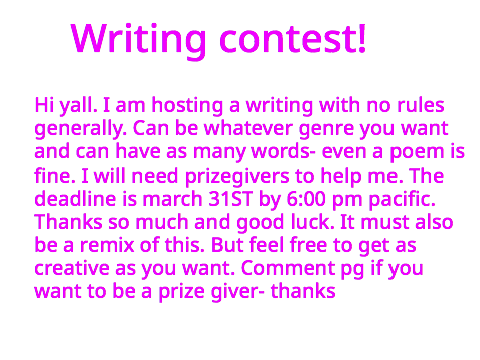 Writing contest- Closed