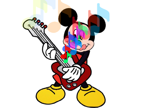 Mickey Mouse Playing Guitar
