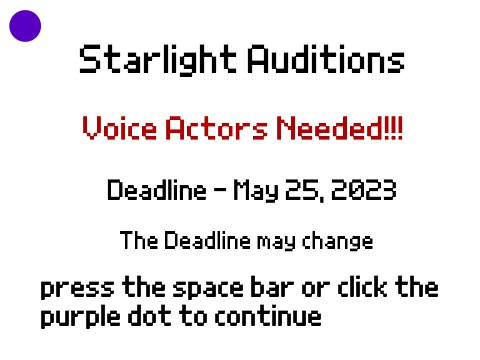 My audition for Starlight! 