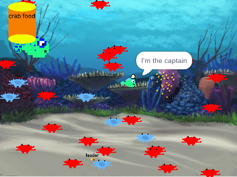fish & crabs chilling in the ocean  