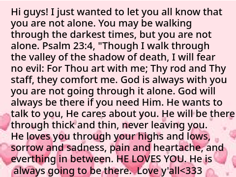 You are not alone!