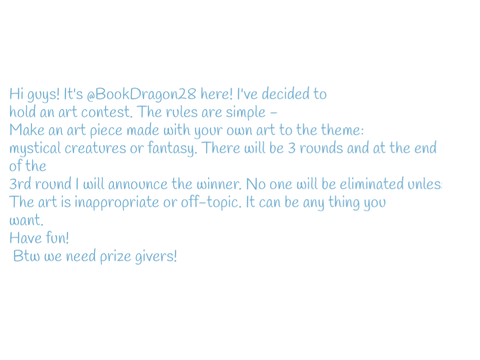Art contest cool prizes! 40+ follows!