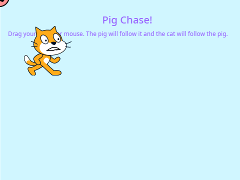 Scratch Cat kisses a pig 