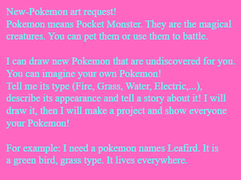 New-Pokemon art request