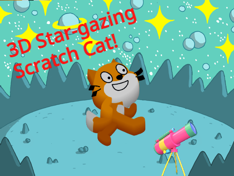 3D star-gazing scratch cat!