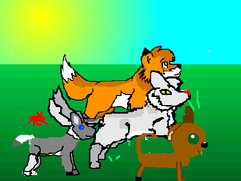 Fox, wolf,LilFoo, ant and scratchstar running!!![1][1]