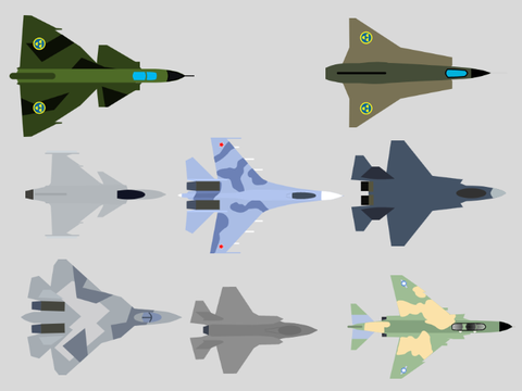 Fighter Jet Vector Drawings
