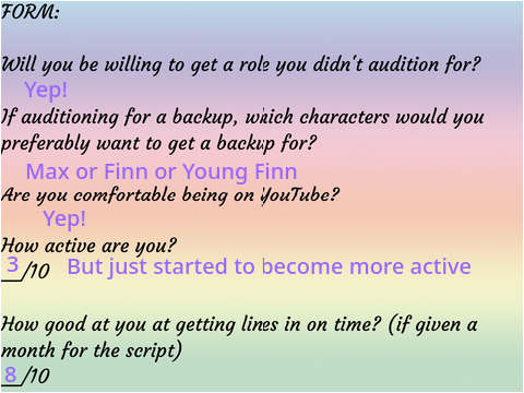 Max's audition