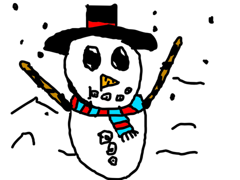 how to draw a animated snowman step by step