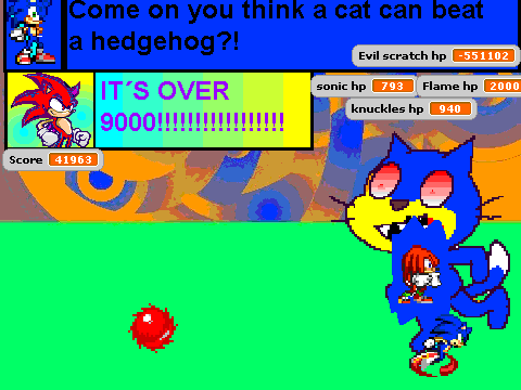 sonic and flame vs evil scratch cat-2
