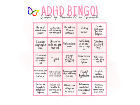 ADHD Bingo! mine (i don't have adhd hopefully)