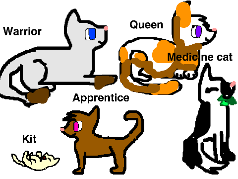 Daykit, Horsepaw, Swiftstep, Leafycloud and Tawnybird