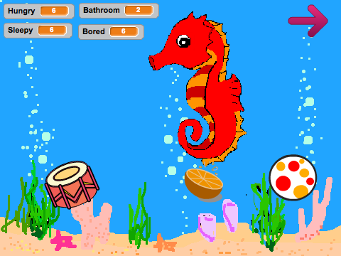 Virtual pet seahorse