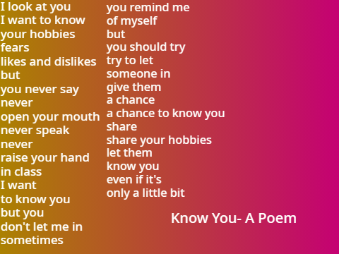 Know You-A Poem