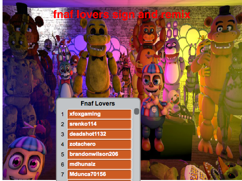 Fnaf lovers sign this and remix this