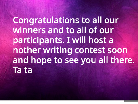 Writing contest results