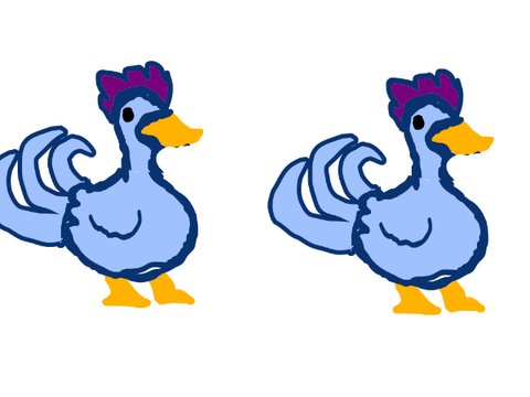 Shuba duck but Blue Chicken
