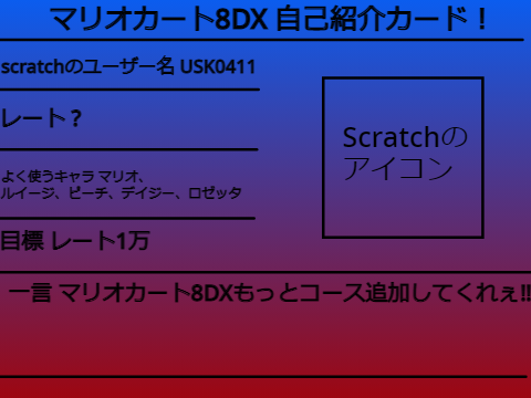 マリオカート8DX 自己紹介カード remix