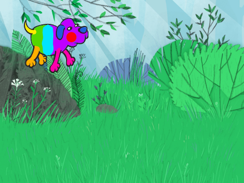 The colourful spinning dog