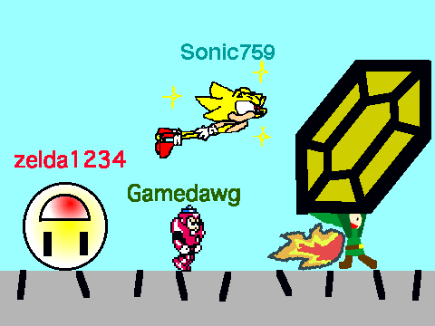 Add yourself chasing link and a giant Rupee