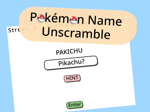 Pokémon Name Unscramble!