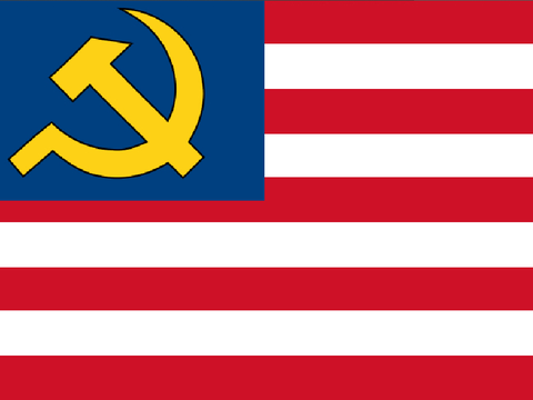 USA USSR flag combined Soviet anthem 