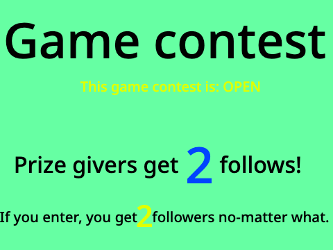 {CLOSED} 100 Follower Competition.